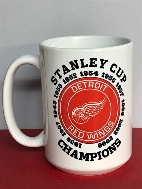 Detroit Red Wings Coffee Mug 15oz Stanley Cup Championships | Etsy