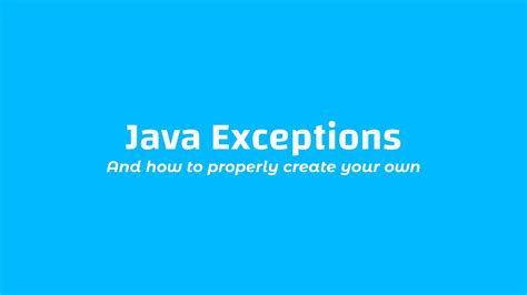 How to create exceptions in Java