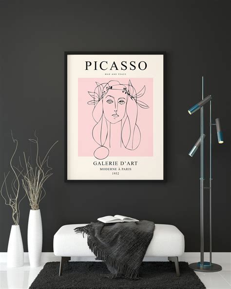 Picasso Line Art Print War and Peace Modern Line Art - Etsy