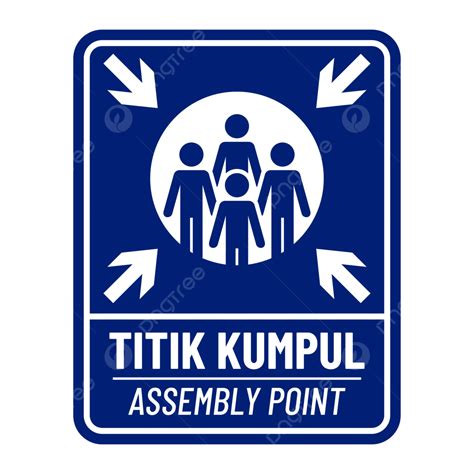 Assembly Point Sign In Blue And White Colors Vector, Assembly Point, Sign, Assembly Point Sign ...