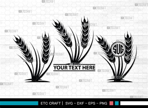 Wheat Monogram, Wheat Silhouette Graphic by Pixel Elites · Creative Fabrica