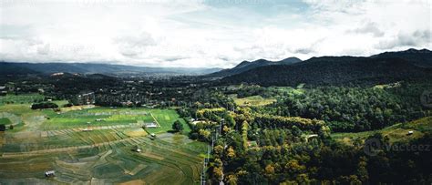 Landscape paddy rice field in Asia, aerial view of rice fields 3322586 ...