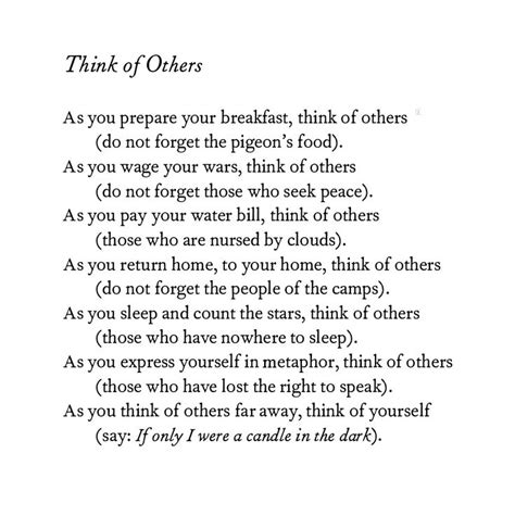 Mahmoud Darwish, Think of Others | Seek peace, Poems, Peace