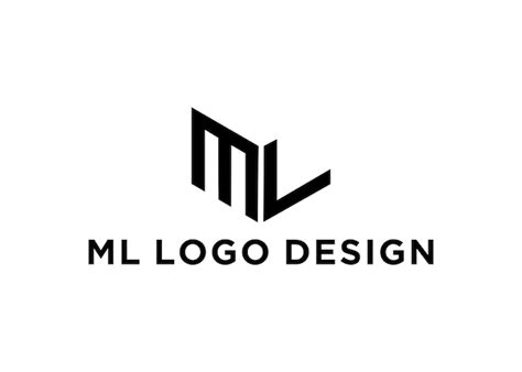 Premium Vector | Ml logo design vector illustration