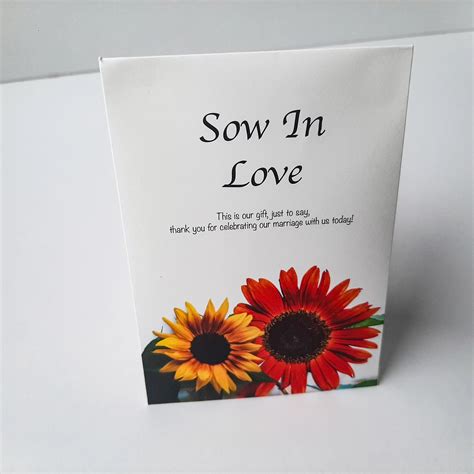 Wedding Seed Favours - Sunflower Seeds - Sow In Love – Seeds Ireland
