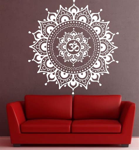 Om Mandala Pattern Big Wall Decal Vinyl Art Sticker | Mandala decals, Yoga decor, Vinyl art stickers