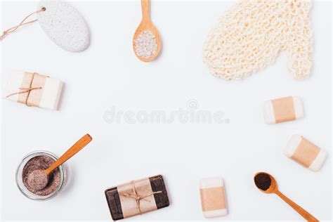 Flat Lay Frame of Natural Body Skin Care Cosmetics Stock Photo - Image of organic, accessory ...