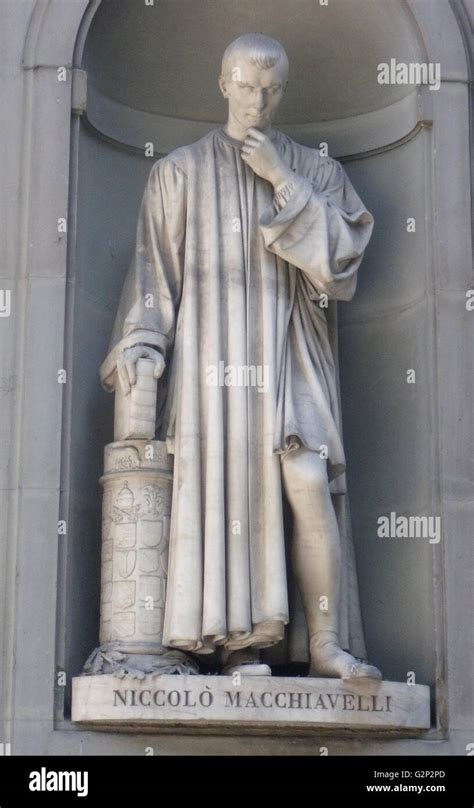 Statue located outside of the Uffizi museum in Florence, Italy. One of ...