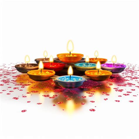 Premium AI Image | Diwali lights with white background high quality