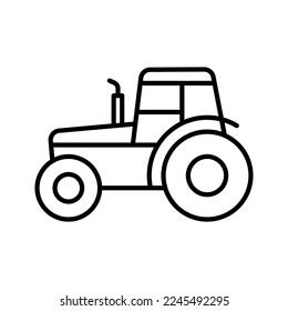 Tractor Outline Icon Farm Tractor Pictogram Stock Vector (Royalty Free ...