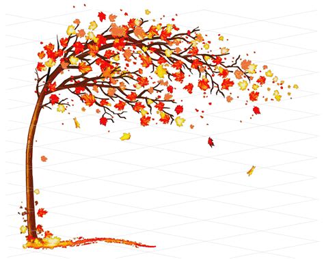 Fall PNG Tree Only Autumn Falling Leaves Bent Over No - Etsy