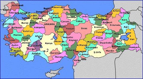 Türkiye Siyasi Haritası - Türkiye Haritası