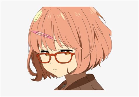 Kyoukai No Kanata Image - Anime Girl Glasses Reading Transparent PNG ...