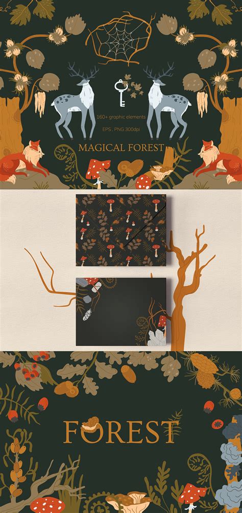 Magical forest. Animals and plants on Behance