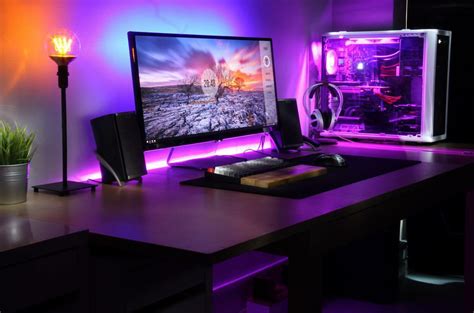 computer setup | Tumblr | Gaming computer desk, Computer setup, Gaming setup