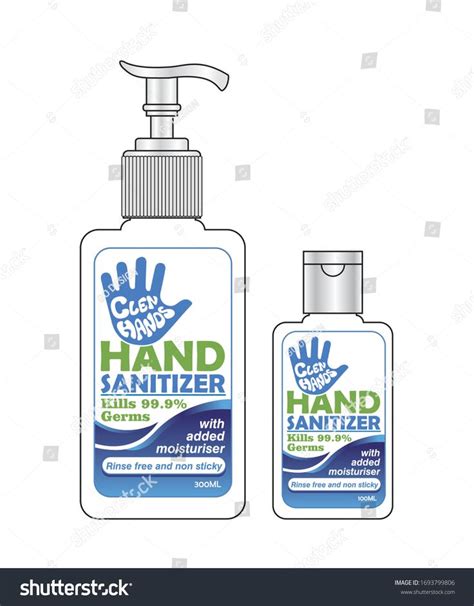 Hand sanitizer label or sticker design with logo vector graphic template for packaging design ...