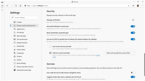 Microsoft Edge to have DNS over HTTPS (DoH) as the default DNS settings