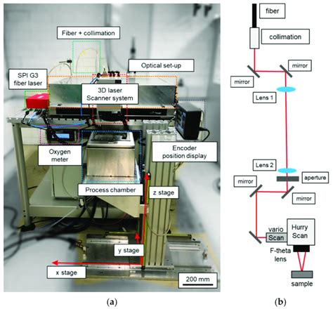 (a) Experimental setup, and (b) schematic of laser beam path and... | Download Scientific Diagram