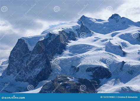 The Monte Rosa Massif - Swiss North-western Face Stock Image - Image of ...