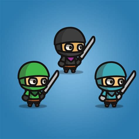 Ninja Tiny Style Character - 2D Character Sprite | TokeGameArt | Cartoon character design, Game ...