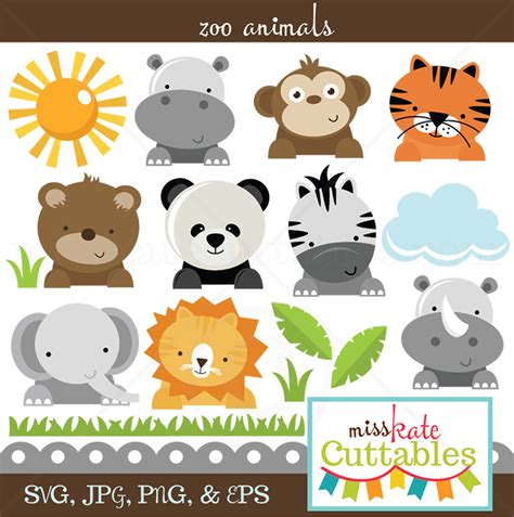 Zoo Animals SVG cut files for scrapbooking zoo svg files lion svg tiger svg bear svg cut file