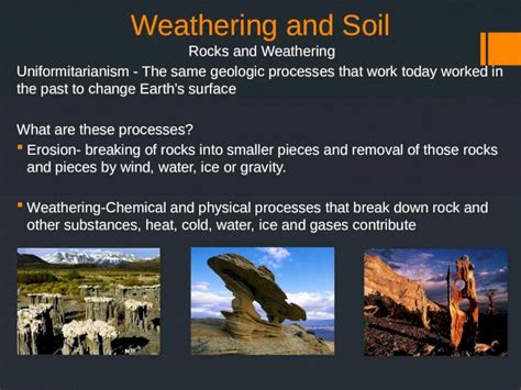 (PPTX) Weathering and Soil Rocks and Weathering Uniformitarianism - The same geologic processes ...