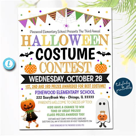 Halloween Costume Contest Flyer Voting Sign and Ballot Slip — TidyLady Printables