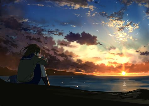 Anime Boy Alone In The Sea Wallpapers - Wallpaper Cave