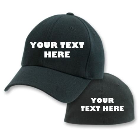 BLACK FLEXFIT CUSTOM EMBROIDERED CAP HAT 2 SIDE EMBDRY | eBay