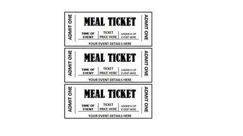 Editable Meal Ticket Template Free Printable Template - vrogue.co