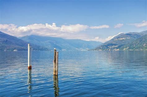 Luino on Lago Maggiore stock photo. Image of mountain - 138899844