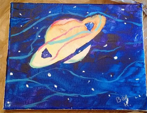 Saturn: acrylic painting