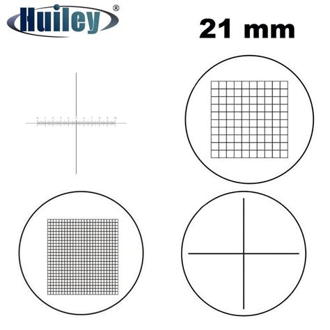 21mm Durchmesser Mikroskop Optische Mikrometer Okular Absehen Augen Skala Kalibrierung Kreuz ...