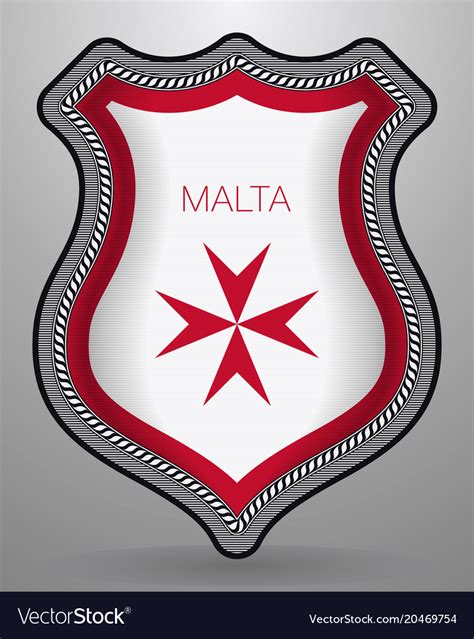 Flag of malta version with maltese cross badge Vector Image