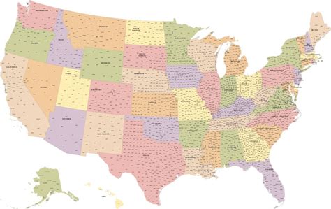 USA with Counties Map | Digital Vector | Creative Force