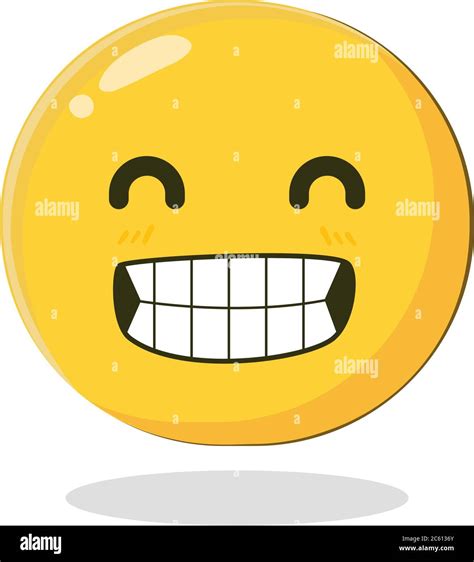 Emoticon with big toothy smile. Cartoon Isolated vector illustration on ...