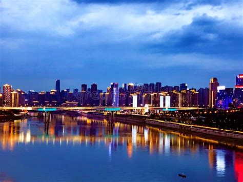 Chongqing Night View by River Stock Image - Image of beautiful ...