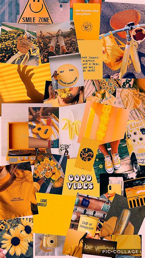 Yellow aesthetic collage made by me -*Kaila* | Iphone wallpaper yellow ...