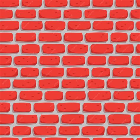 Premium Vector | Red brick wall seamless pattern