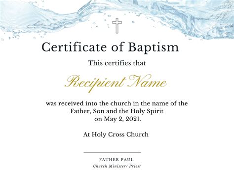 Editable Baptism Certificate Template, Christening Editable Download ...