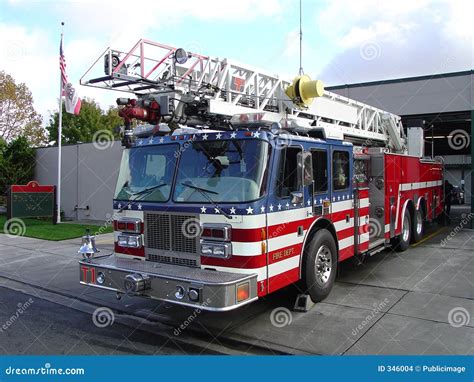 Fire Truck and Station stock photo. Image of blue, heavy - 346004