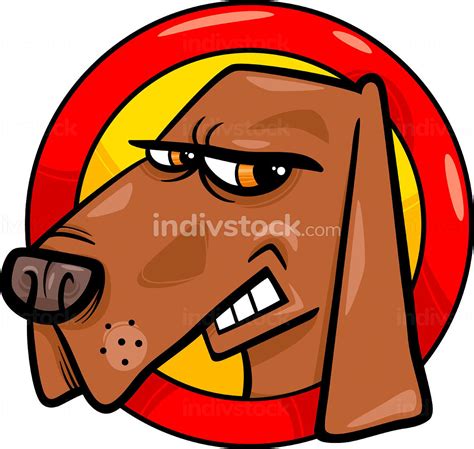 Cartoon Illustration of Bad Angry Dog Sign - indivstock