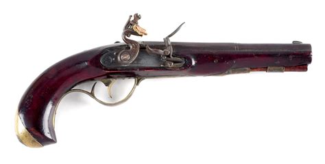 Lot Detail - (A) GOOD FLINTLOCK KENTUCKY PISTOL ATTRIBUTED TO PETER MOLL.