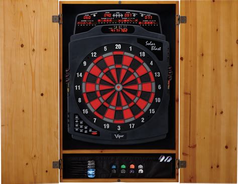 Viper Metropolitan Electronic Soft Tip Oak Dart Board Cabinet Solid ...