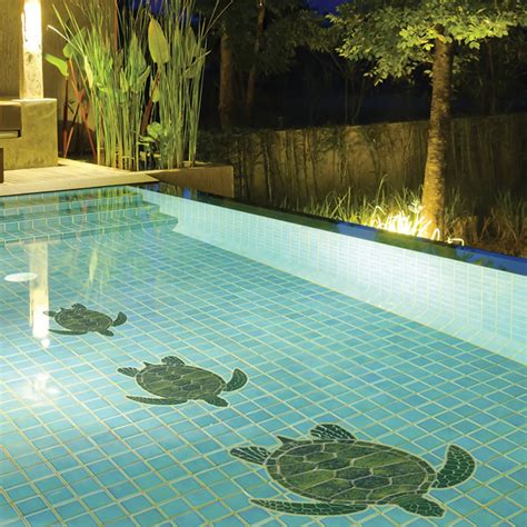 Green Sea Turtle | GT7-10 | Pool Mosaic by Custom Mosaics – AquaBlu Mosaics