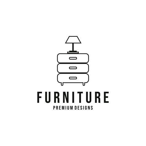 minimalist drawer furniture interior logo with lamp vector illustration design | Interior logo ...