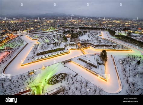 Hakodate, Japan at Fort Goryokaku in winter Stock Photo - Alamy