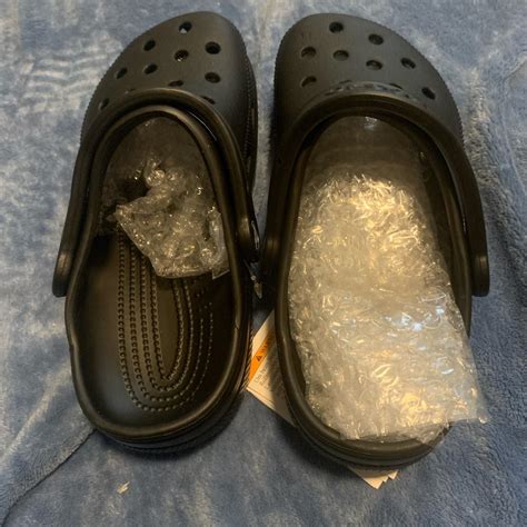 crocs black size men's 4 women's 6 brand new with... - Depop