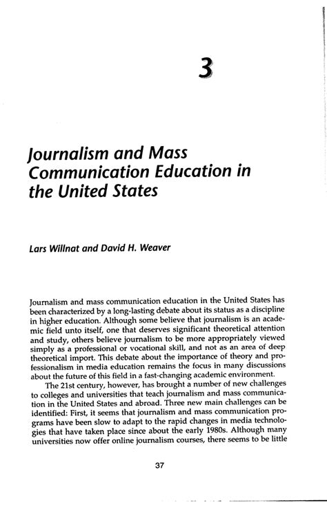 (PDF) Journalism Education in the United States