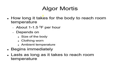 Forensics 5, Corpses 6 Post Mortem Interval, Algor Mortis - YouTube